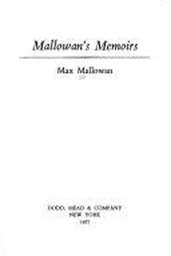 Capa de Mallowan's memoirs