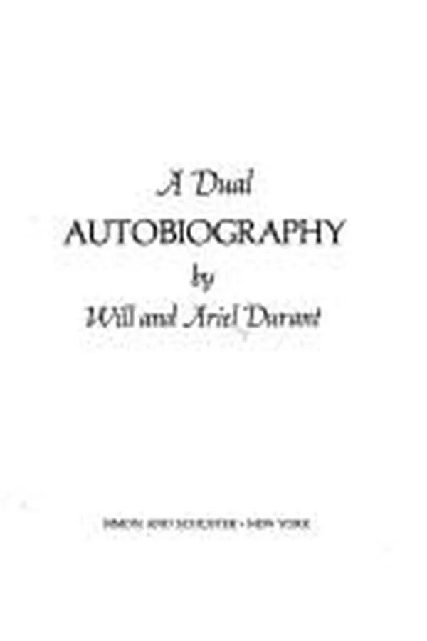Capa de A dual autobiography