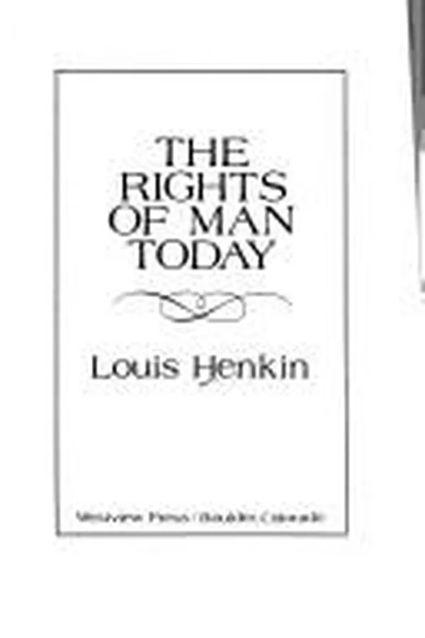 Capa de The rights of man today