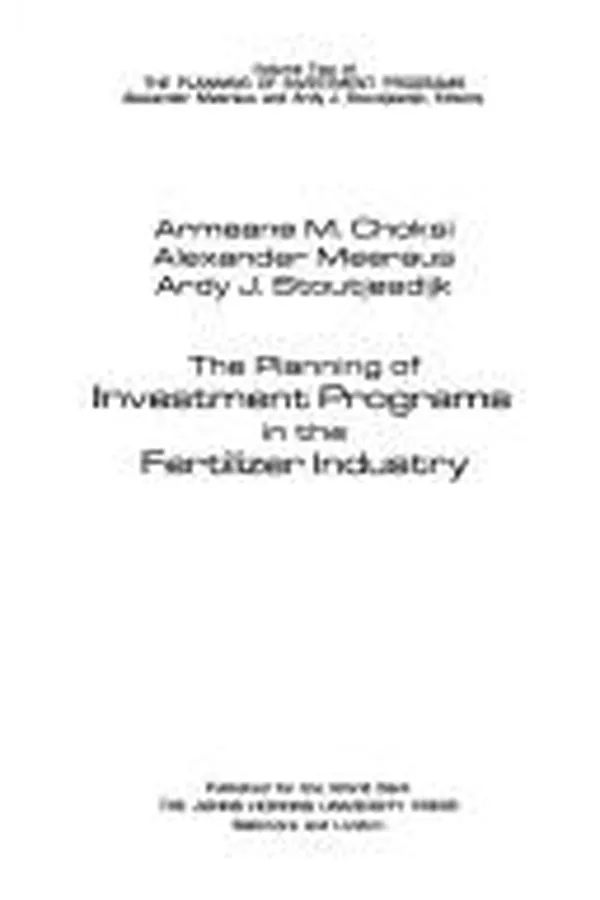 Capa de The planning of investment programs in the fertilizer industry
