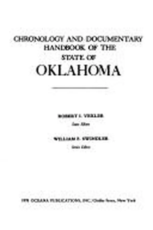Capa de Chronology and Documentary Handbook of the State of Oklahoma