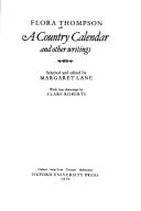 Capa de A country calendar, and other writings
