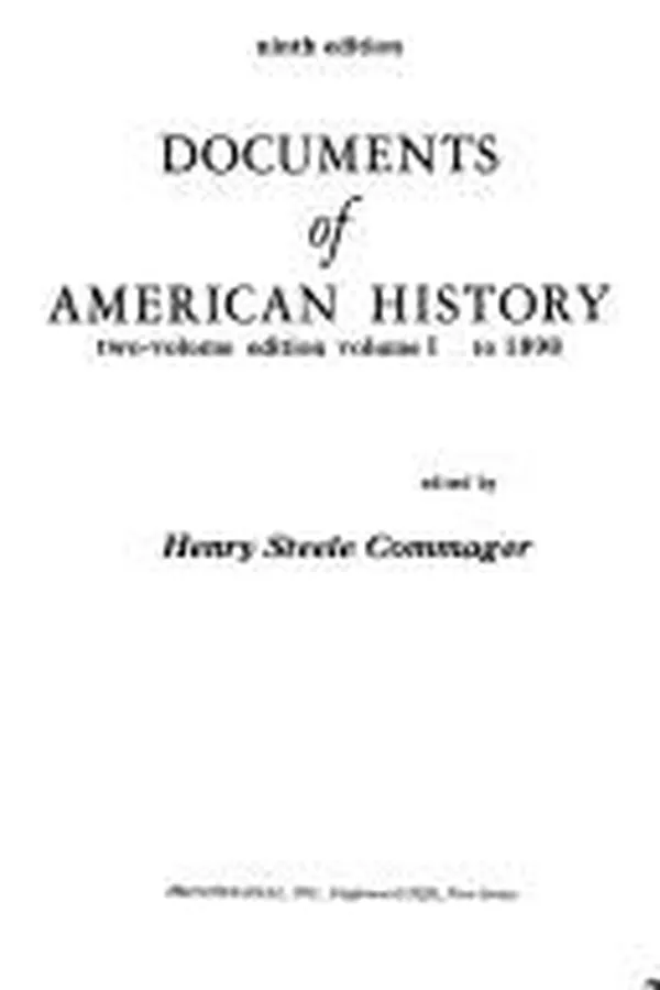 Capa de Documents of American history
