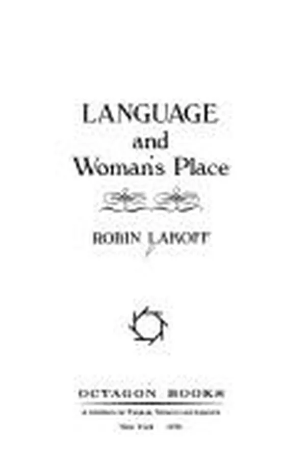 Capa de Language and woman's place