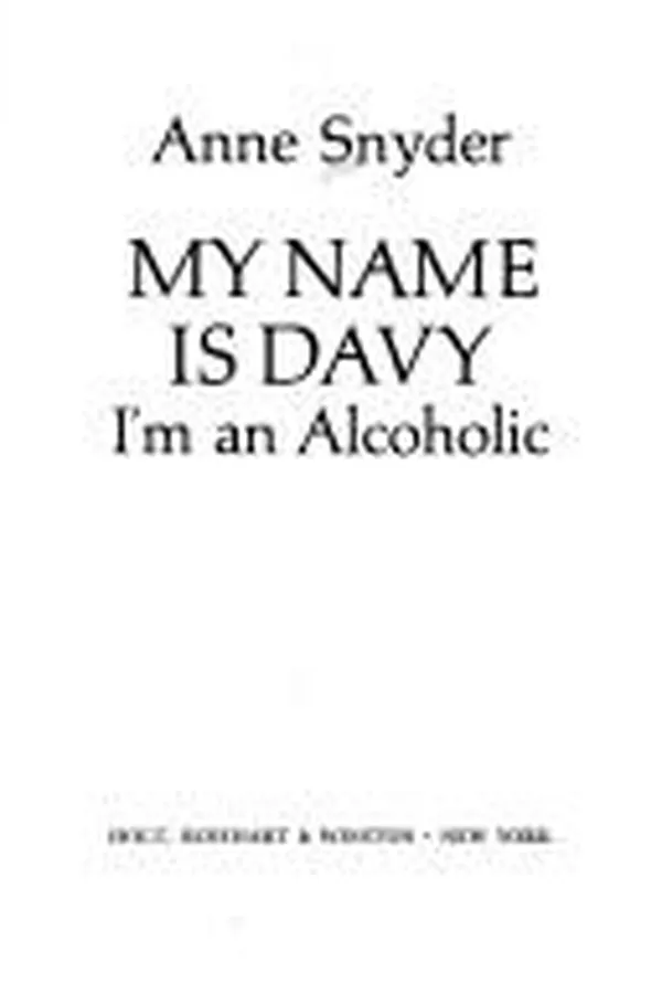 Capa de My Name Is Davy, I'm an Alcoholic