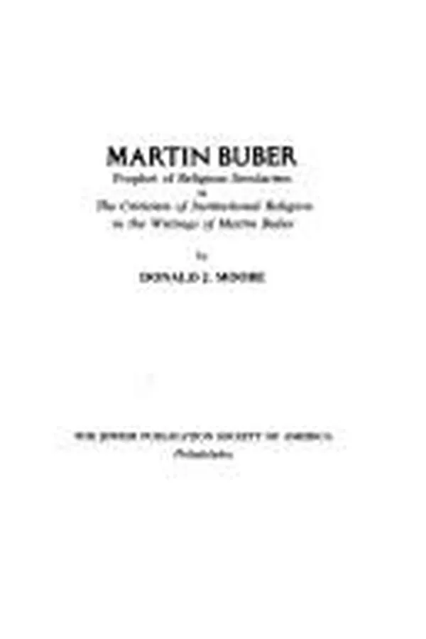Capa de Martin Buber