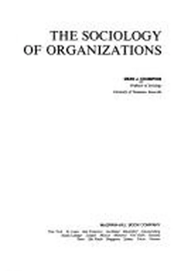 Capa de The sociology of organizations