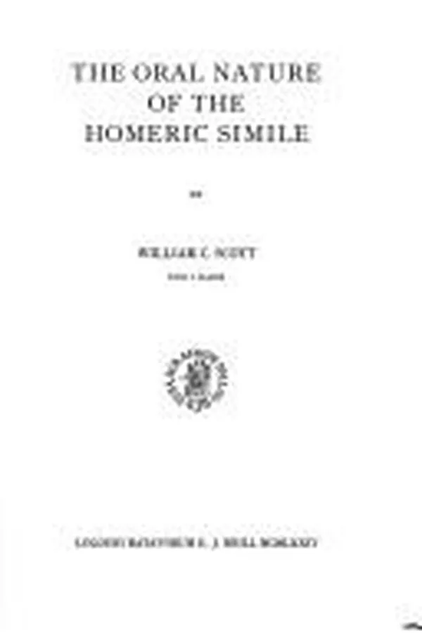 Capa de The Oral Nature of the Homeric Simile