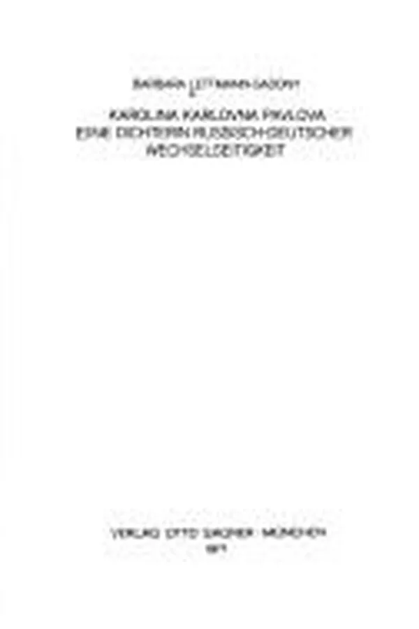 Capa de Karolina Karlovna Pavlova