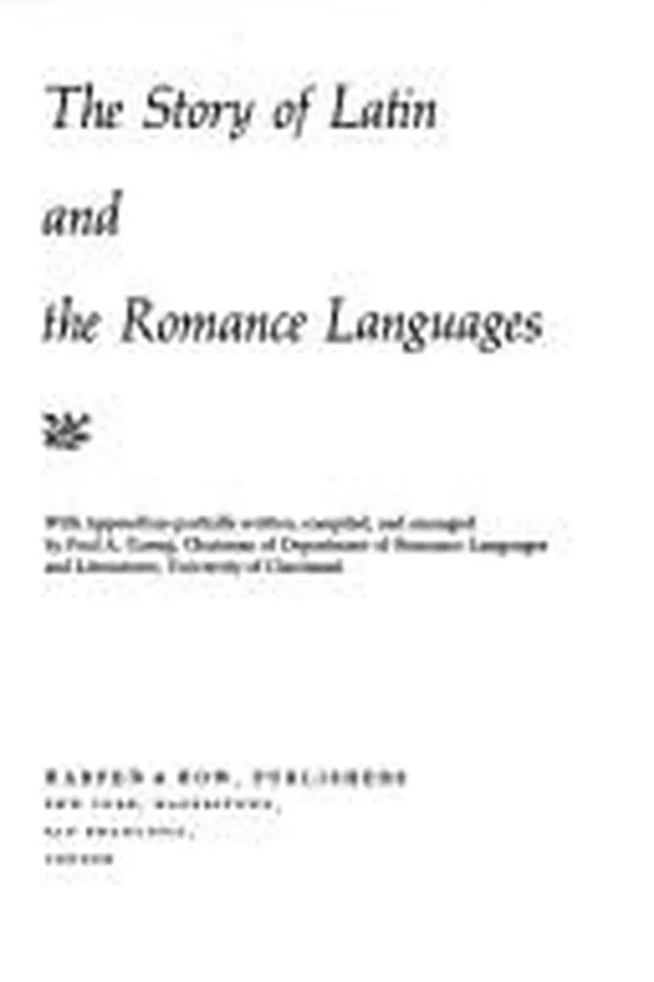 Capa de The story of Latin and the Romance languages