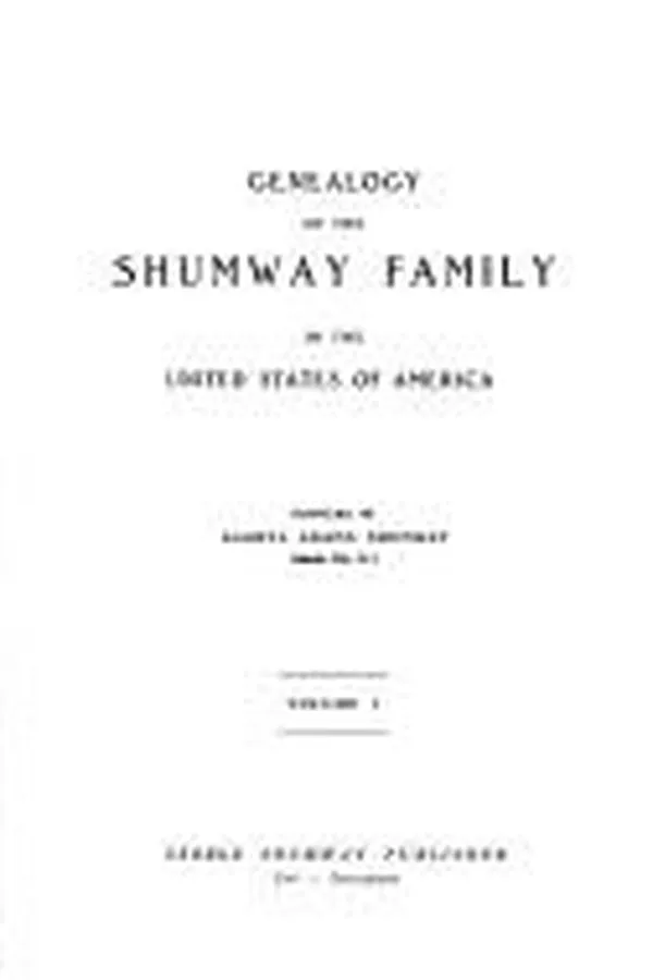Capa de Genealogy of the Shumway family in the United States of America