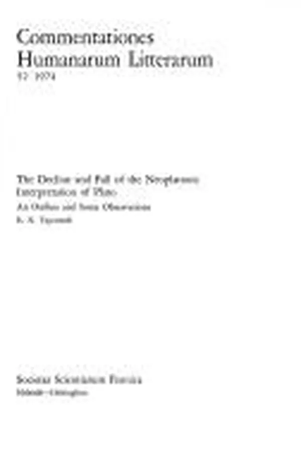Capa de The decline and fall of the Neoplatonic interpretation of Plato
