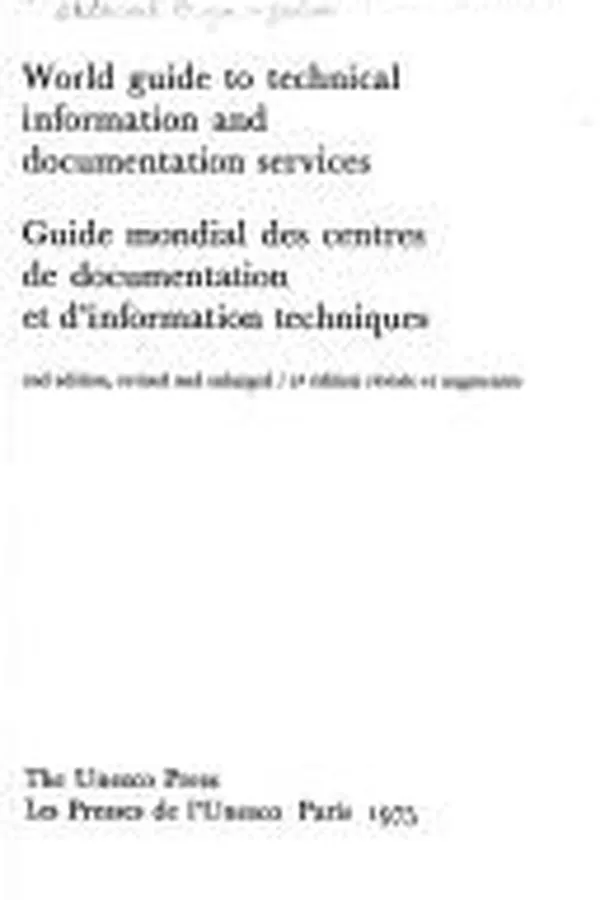 Capa de World guide to technical information and documentation services