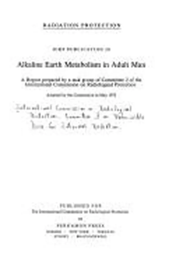 Capa de Alkaline earth metabolism in adult man