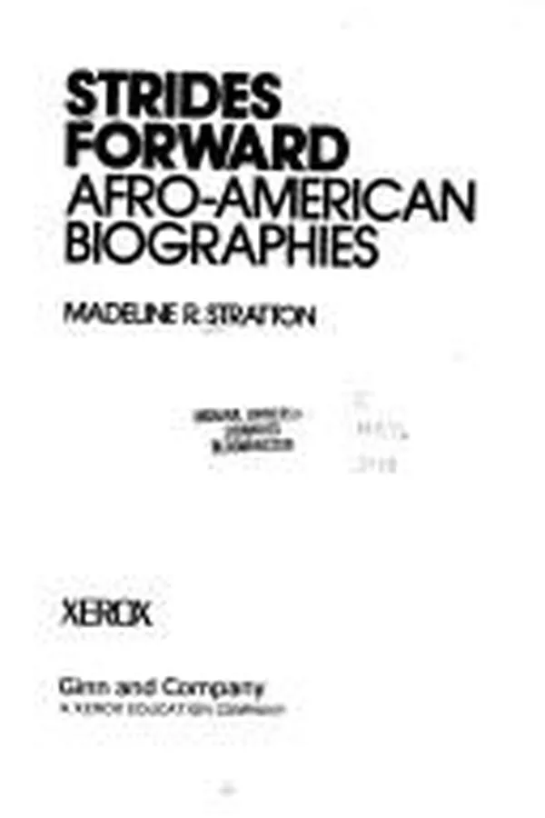 Capa de Strides forward: Afro-American biographies