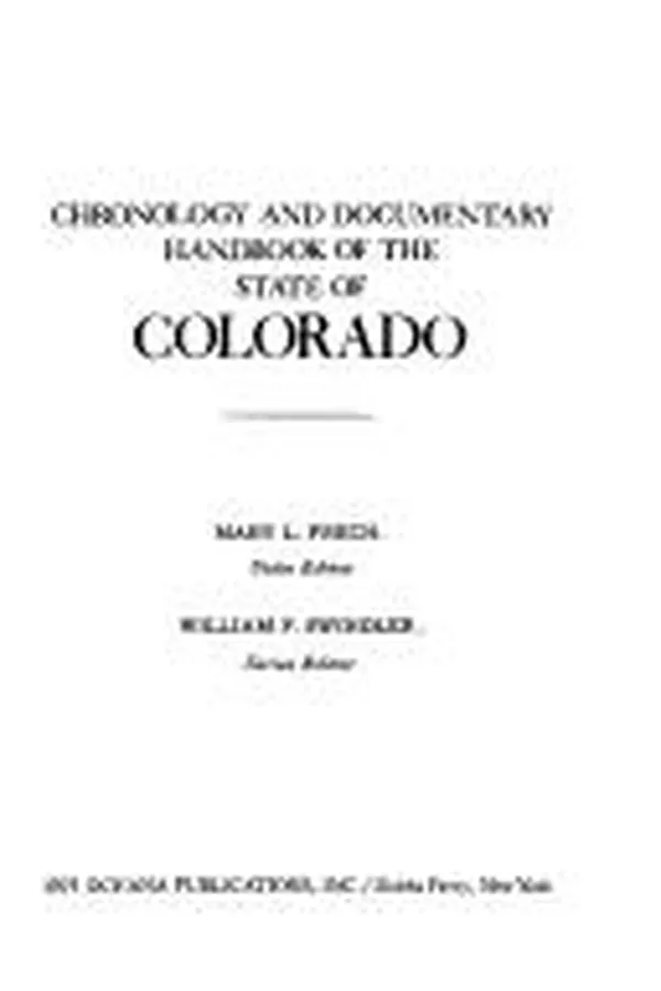 Capa de Chronology and Documentary Handbook of the State of Colorado (Chronologies and Documentary Handbooks of the States)