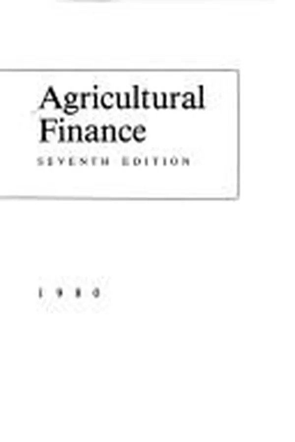 Capa de Agricultural finance