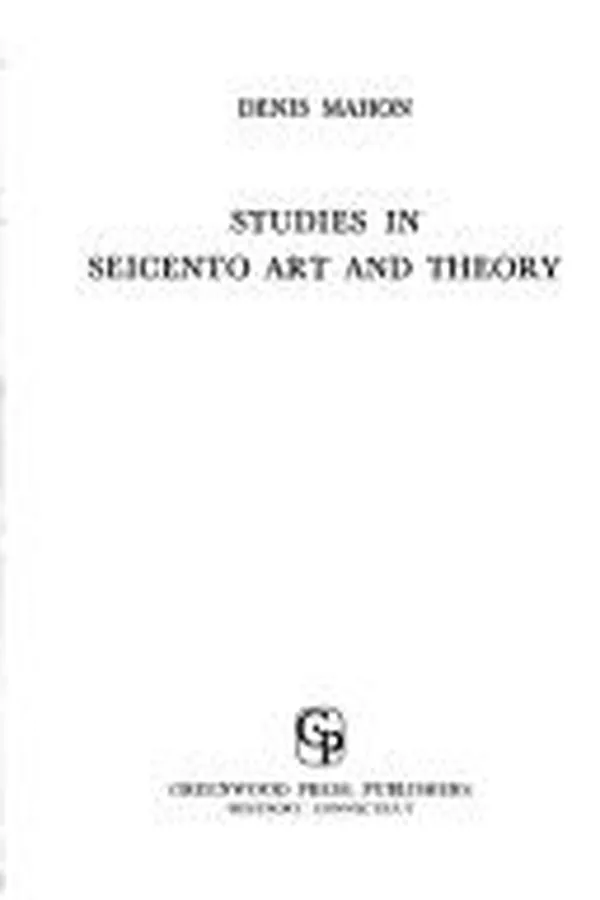 Capa de Studies in seicento art and theory