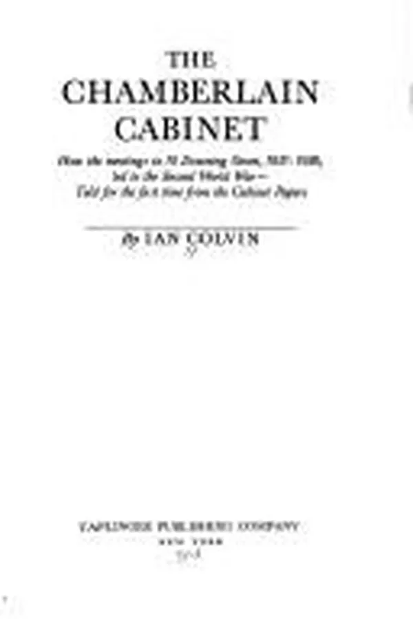 Capa de The Chamberlain Cabinet