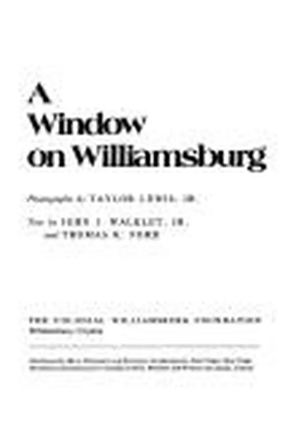 Capa de A window on Williamsburg