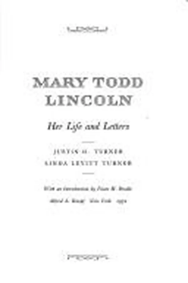 Capa de Mary Todd Lincoln: her life and letters