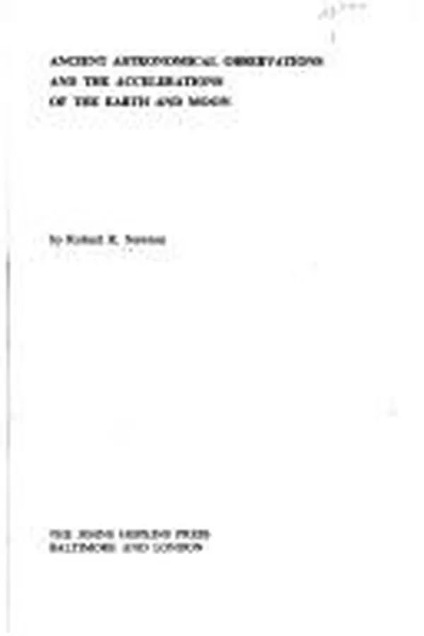 Capa de Ancient astronomical observations and the accelerations of the earth and moon