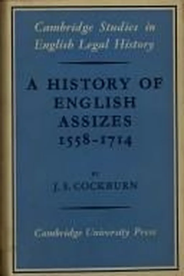 Capa de A history of English assizes, 1558-1714