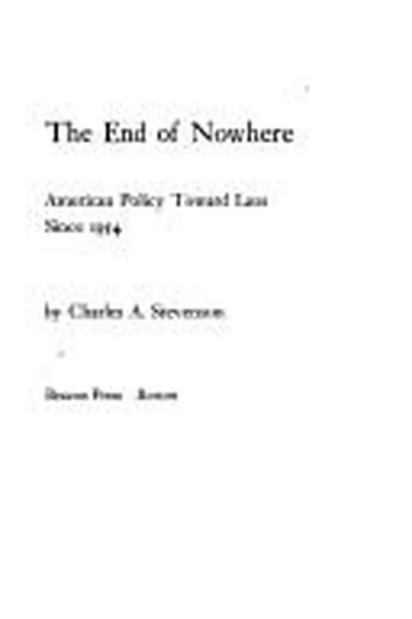 Capa de The end of nowhere
