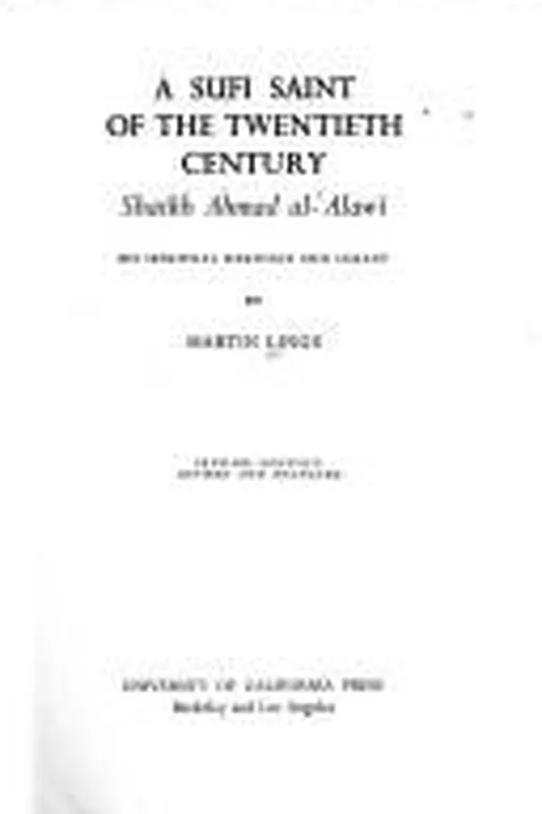 Capa de A Sufi saint of the twentieth century: Shaikh Aḣmad al-ʻAlawī