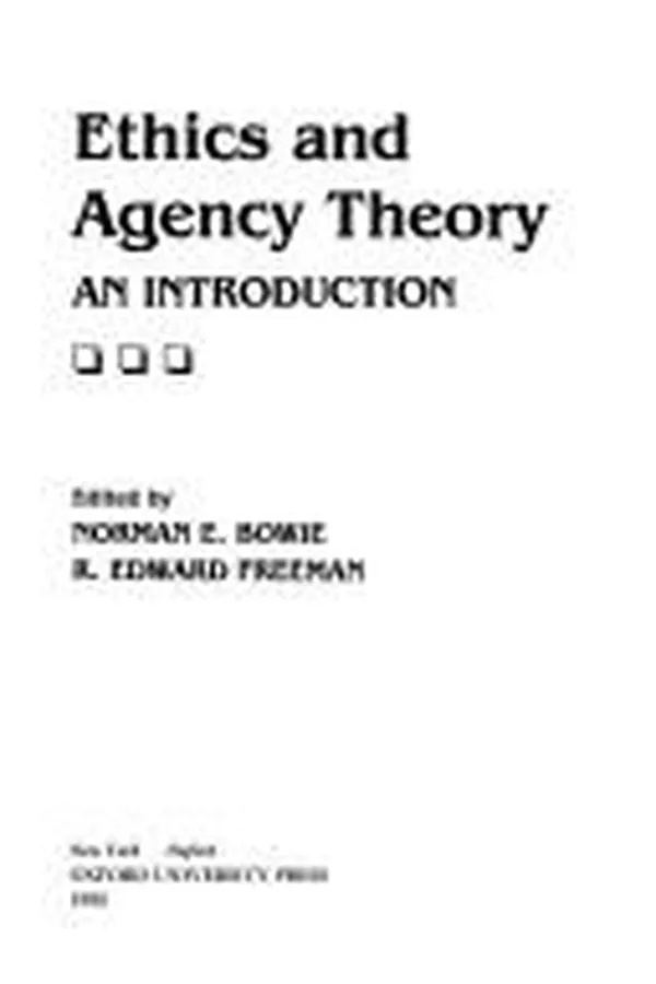 Cover of Ethics and agency theory