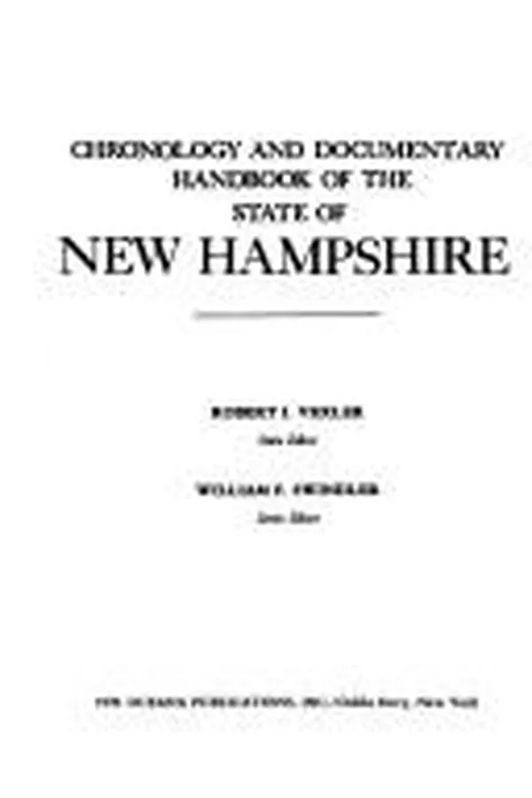Capa de Chronology and documentary handbook of the State of New Hampshire
