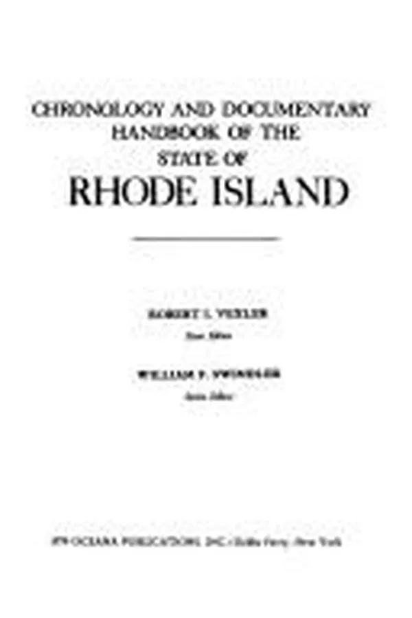 Capa de Chronology and documentary handbook of the State of Rhode Island