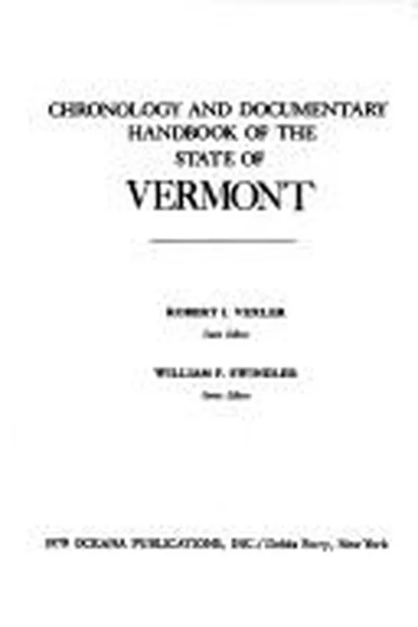 Capa de Chronology and documentary handbook of the State of Vermont