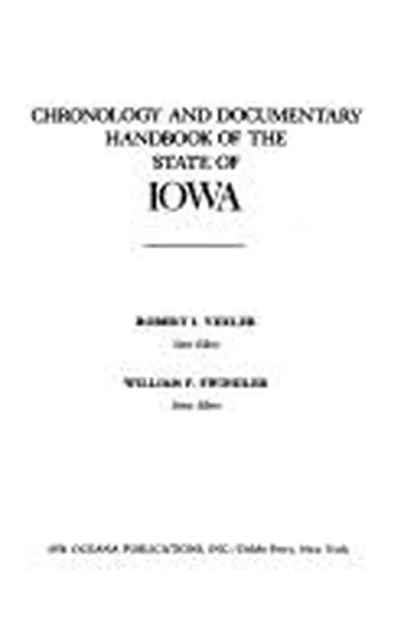 Capa de Chronology and documentary handbook of the State of Iowa