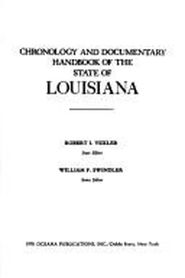 Capa de Chronology and documentary handbook of the State of Louisiana