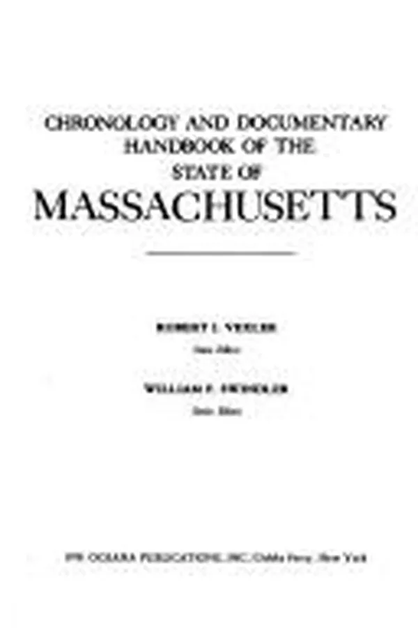 Capa de Chronology and documentary handbook of the State of Massachusetts