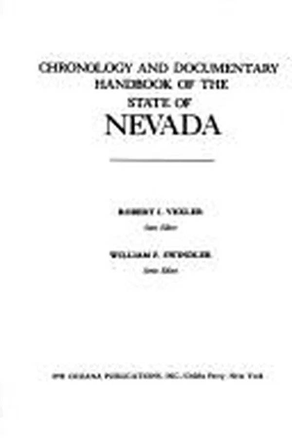 Capa de Chronology and documentary handbook of the State of Nevada