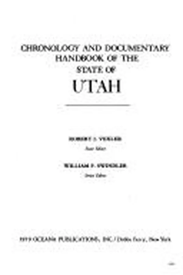 Capa de Chronology and documentary handbook of the State of Utah