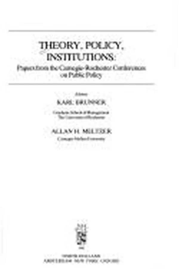 Capa de Theory, policy, institutions