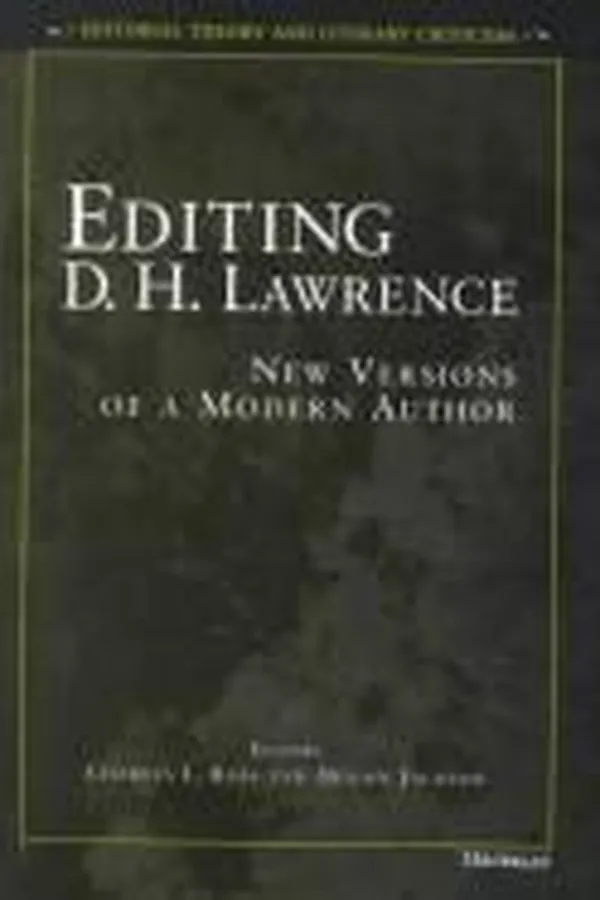 Capa de Editing D. H. Lawrence