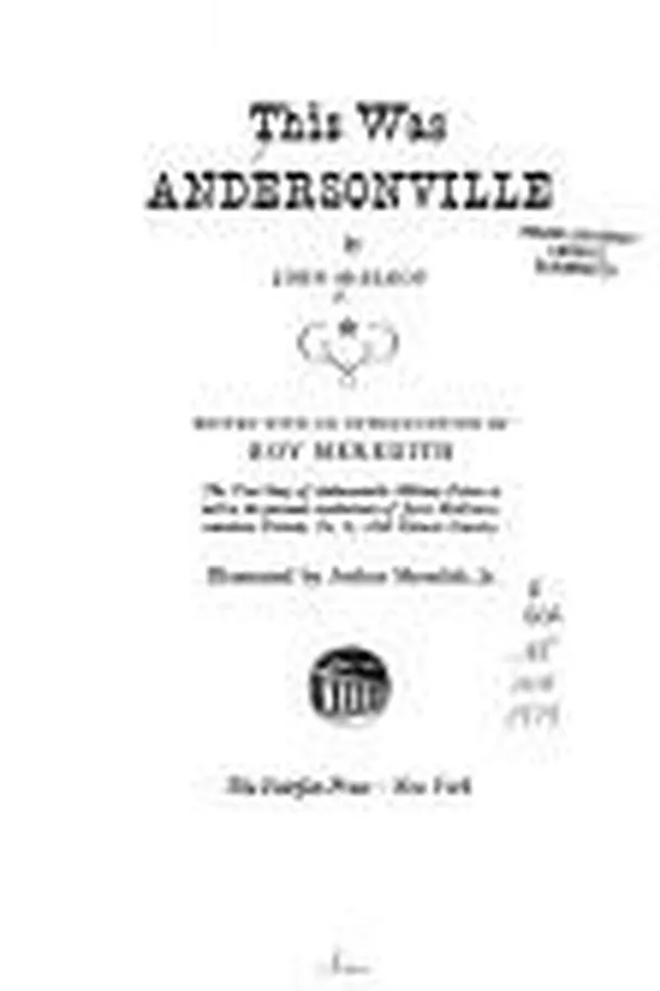 Capa de Andersonville; a story of rebel military prisons