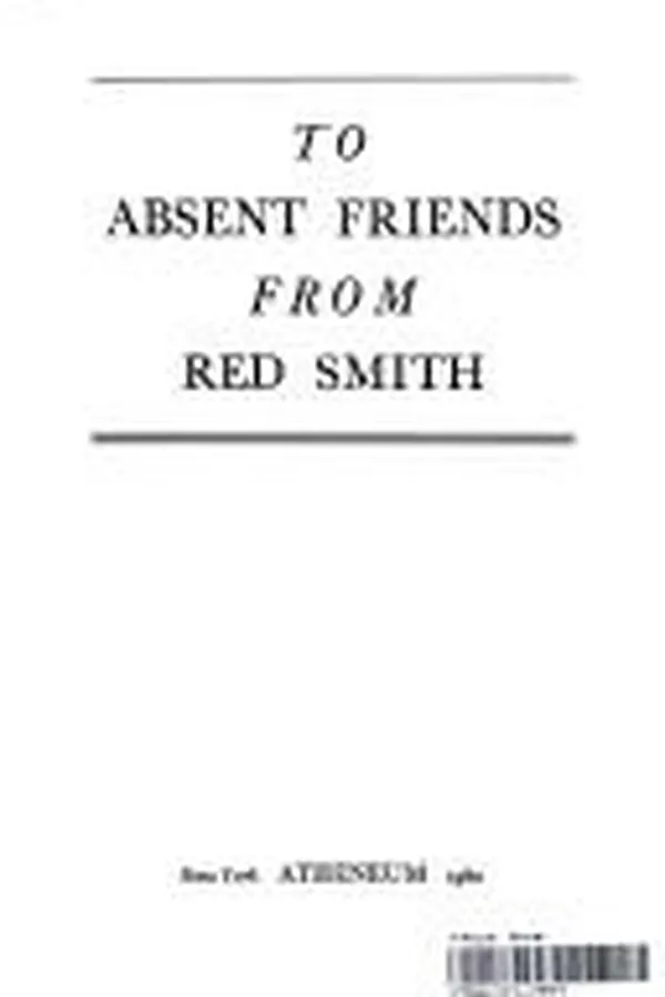 Capa de To absent friends
