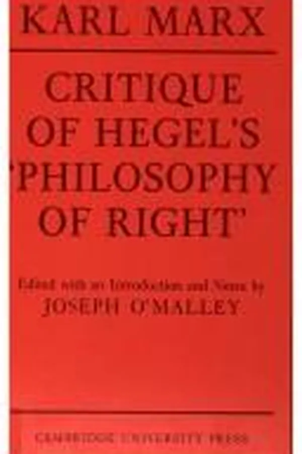 Capa de Zur Kritik der Hegelschen Rechtsphilosophie