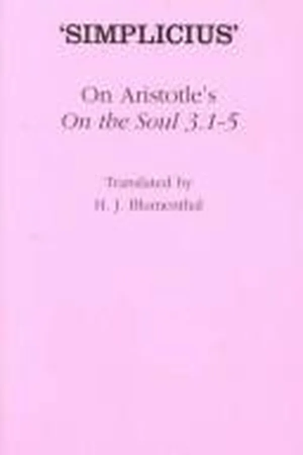 Capa de On Aristotle's on the Soul 3.1-5 (Ancient Commentators on Aristotle Series)