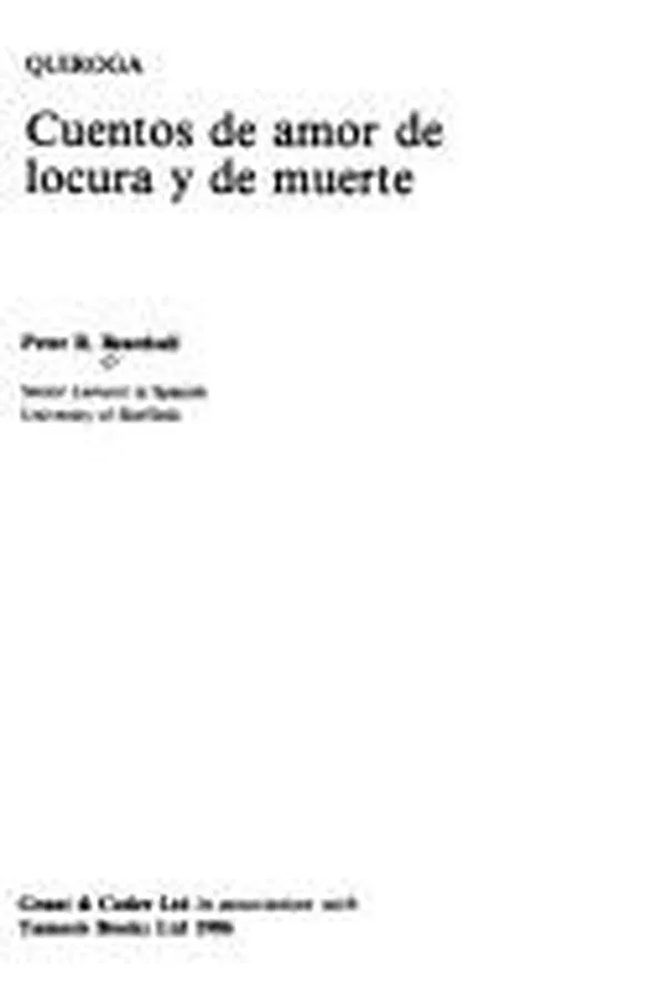 Capa de Quiroga--Cuentos de amor, de locura y de muerte