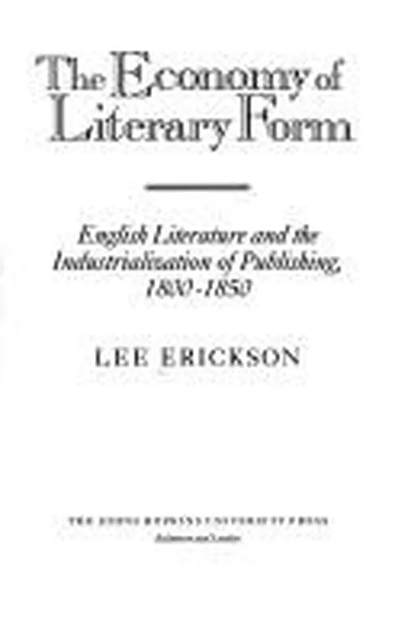 Capa de The Economy of Literary Form