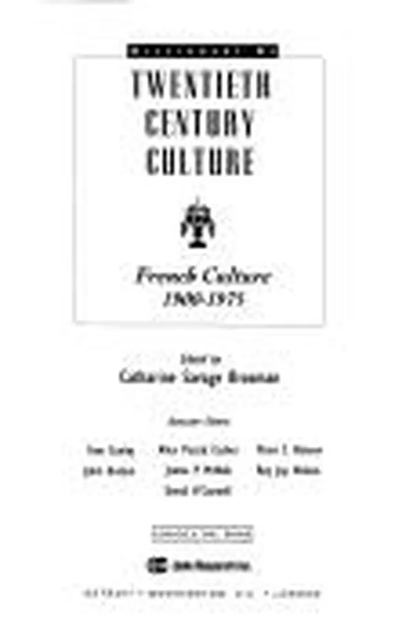 Capa de French culture, 1900-1975