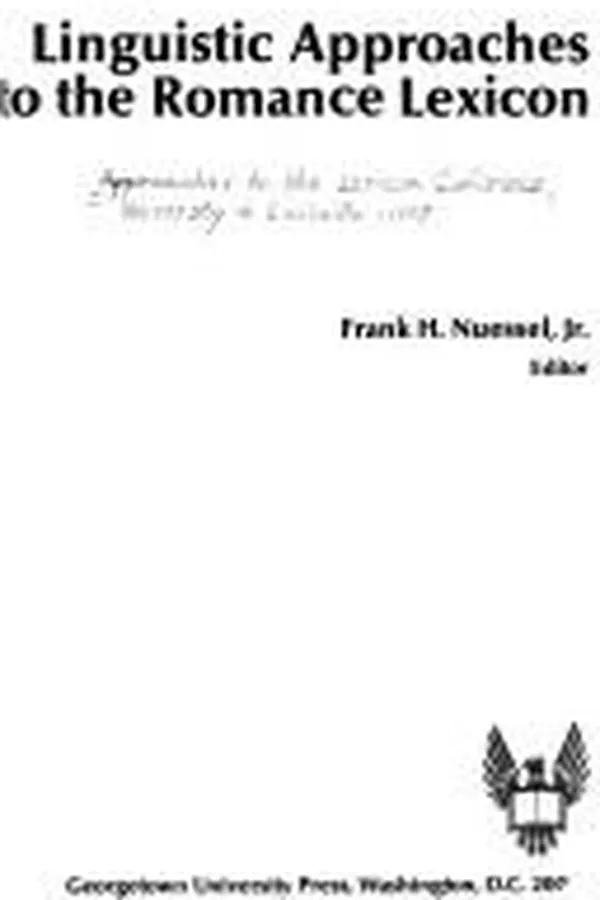 Capa de Linguistic approaches to the Romance lexicon