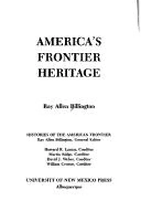 Capa de America's frontier heritage