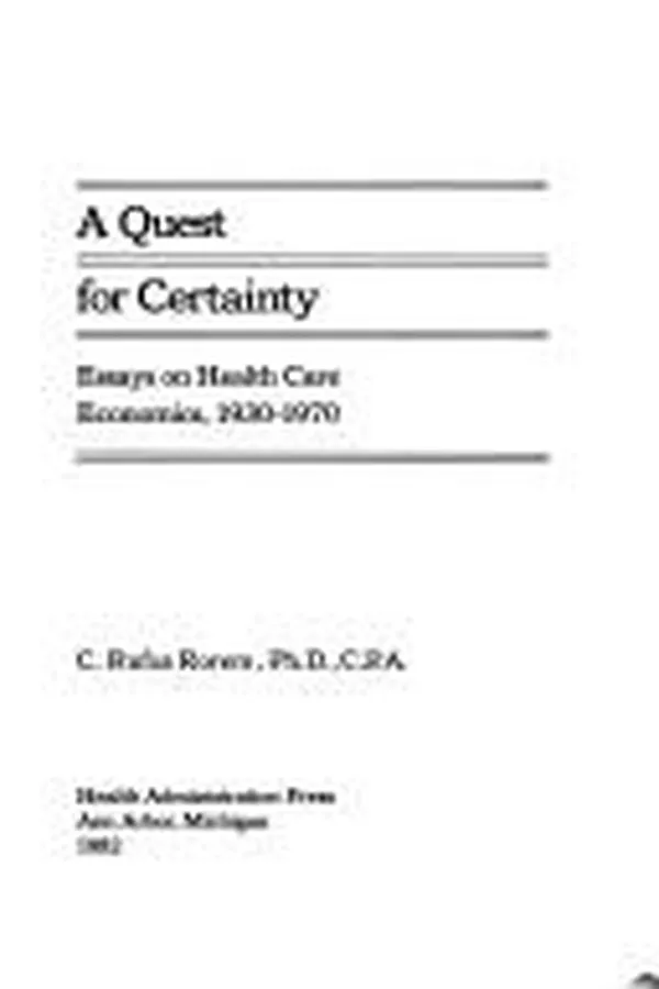 Cover of A quest for certainty
